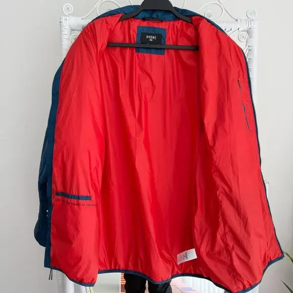 Rhone Quilted Jacket Mens Mens XXL Blue Quilted Insulated Hooded Full Zip